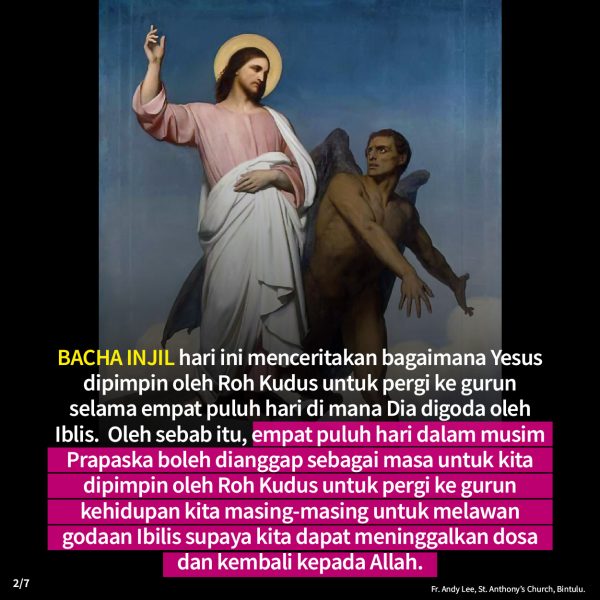 Renungan Hari Minggu PRAPASKA KE-1 (21hb FEBRUARI 2021) - Parish of St Anthony, Bintulu